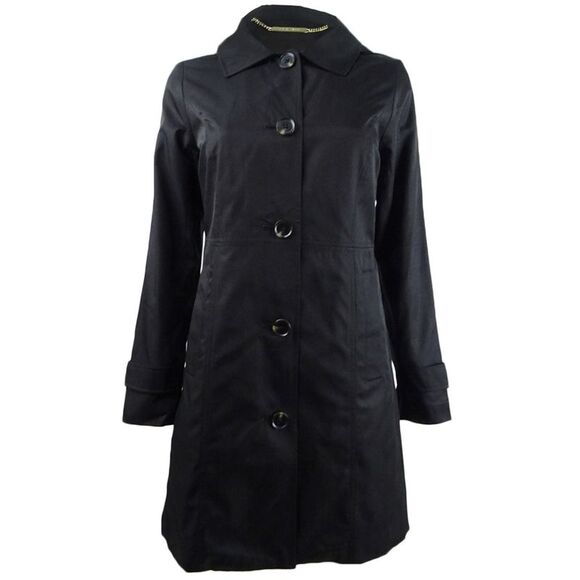 Michael Michael Kors Women's Hooded Raincoat (XXS, Black) - Picture 1 of 3